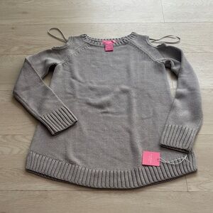 Isaac Mizrahi Off-the-Shoulder Gray Sweater
